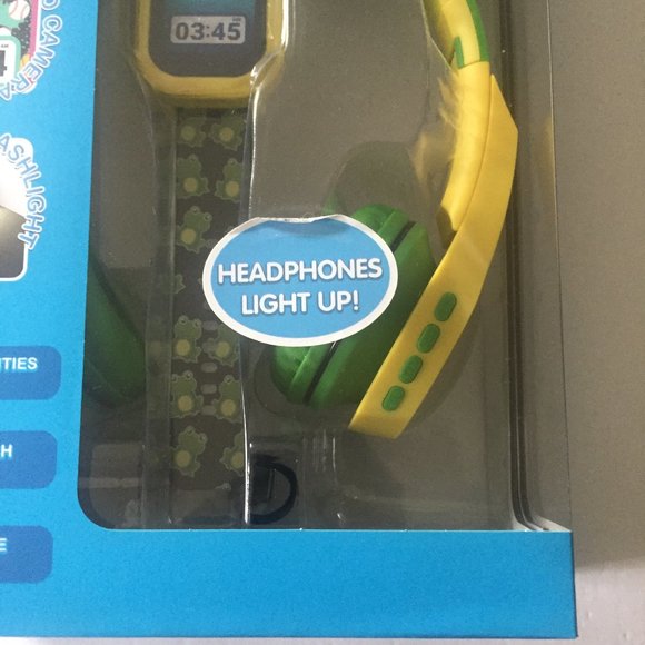 NEW iTech Jr Kids Boys Frog Smartwatch with On Ear Light up Bluetooth Headphones - Picture 7 of 15